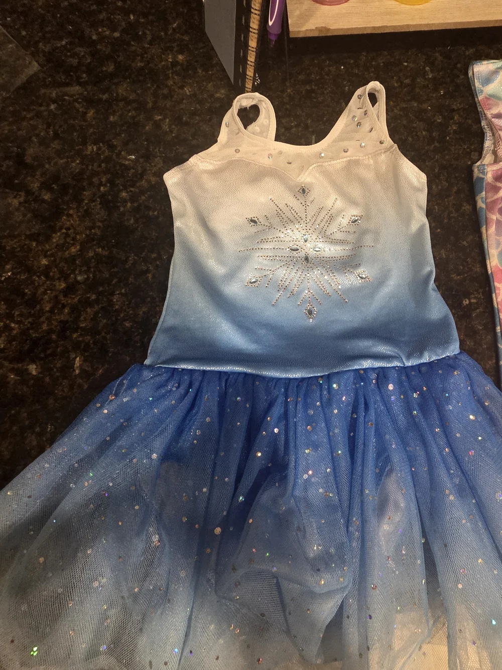 Girls Blue Ombre Sparkle Tutu Leotard Age 3-4